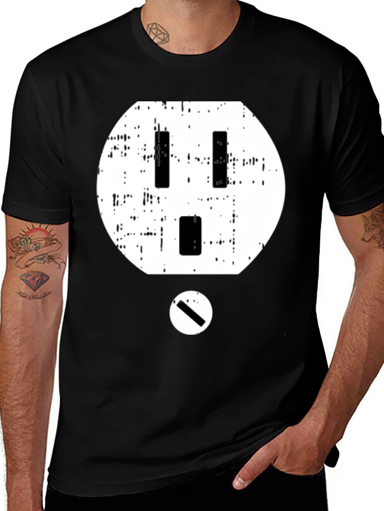 Electric Outlet Graphic T-Shirt - Black Cotton Tee