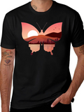 Sunset Butterfly Graphic T-Shirt