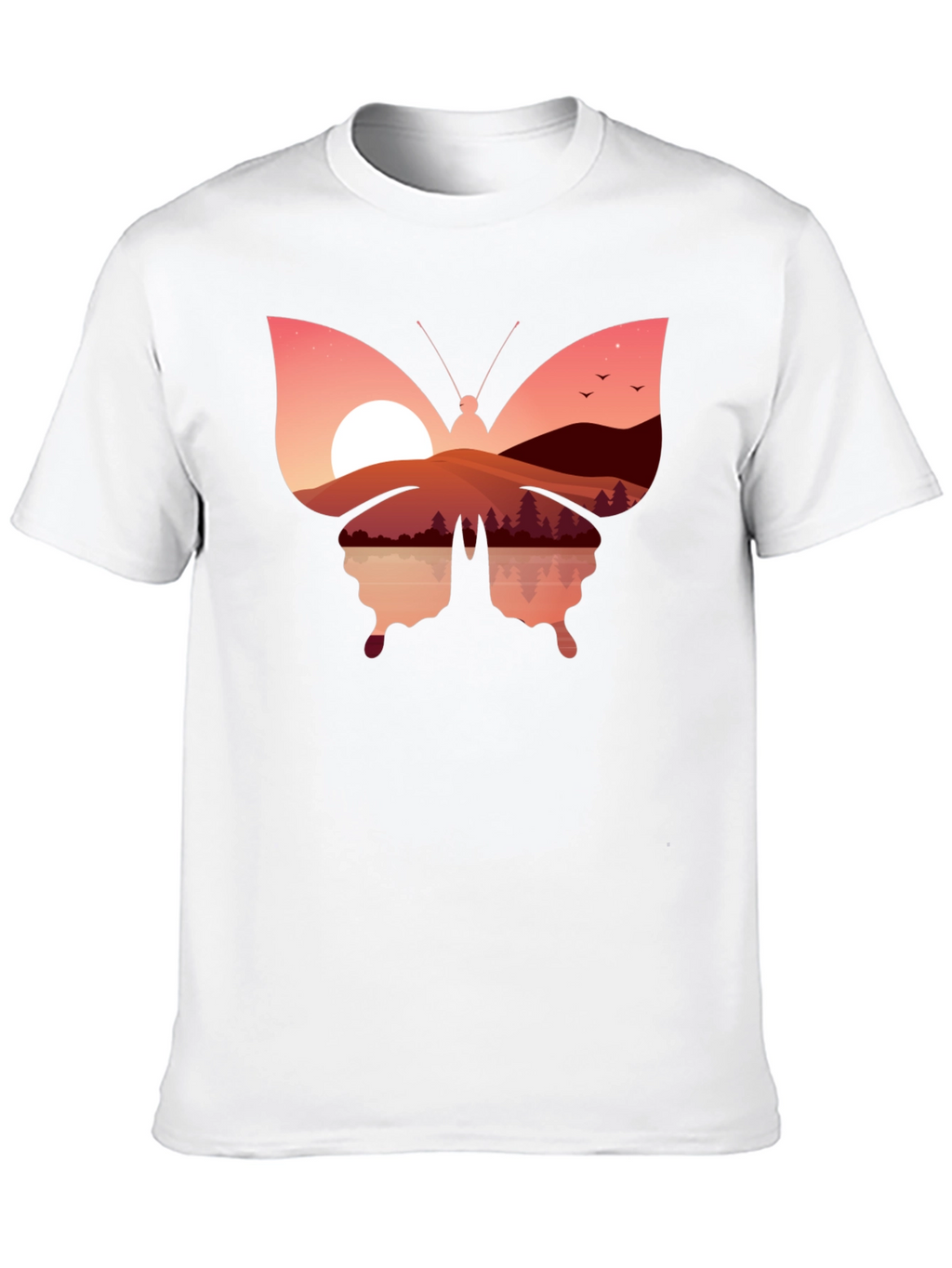 Sunset Butterfly Graphic T-Shirt