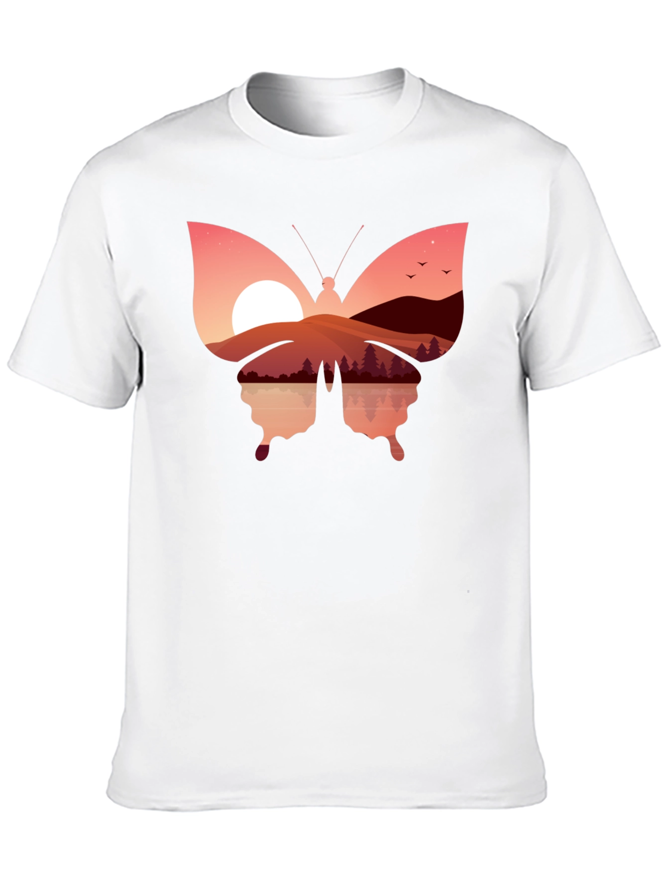 Sunset Butterfly Graphic T-Shirt
