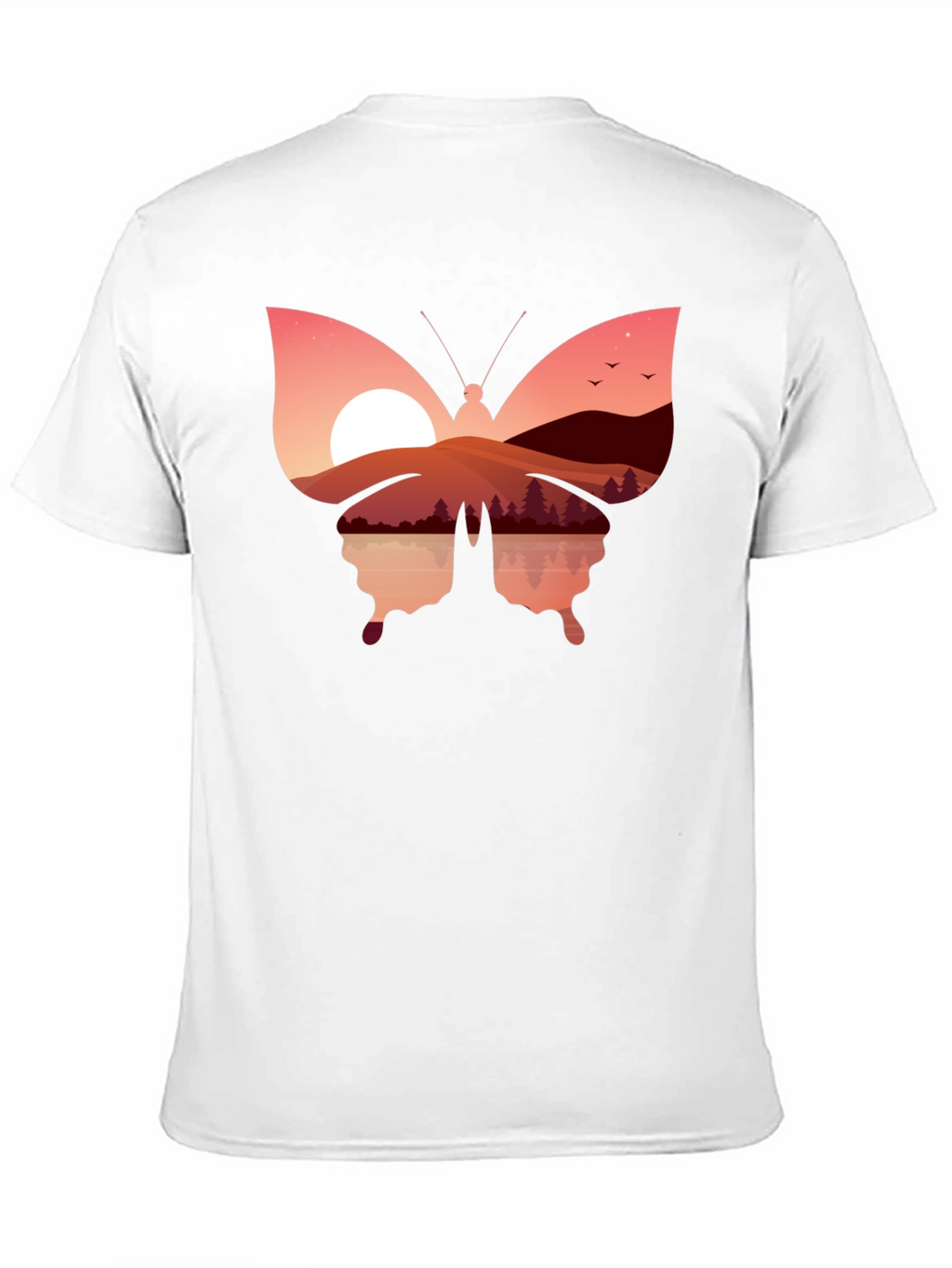 Sunset Butterfly Graphic T-Shirt