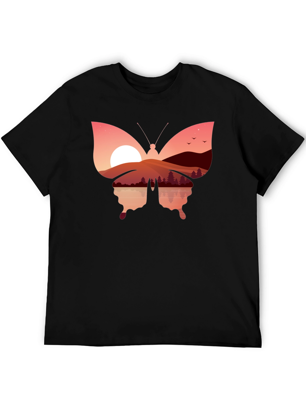 Sunset Butterfly Graphic T-Shirt