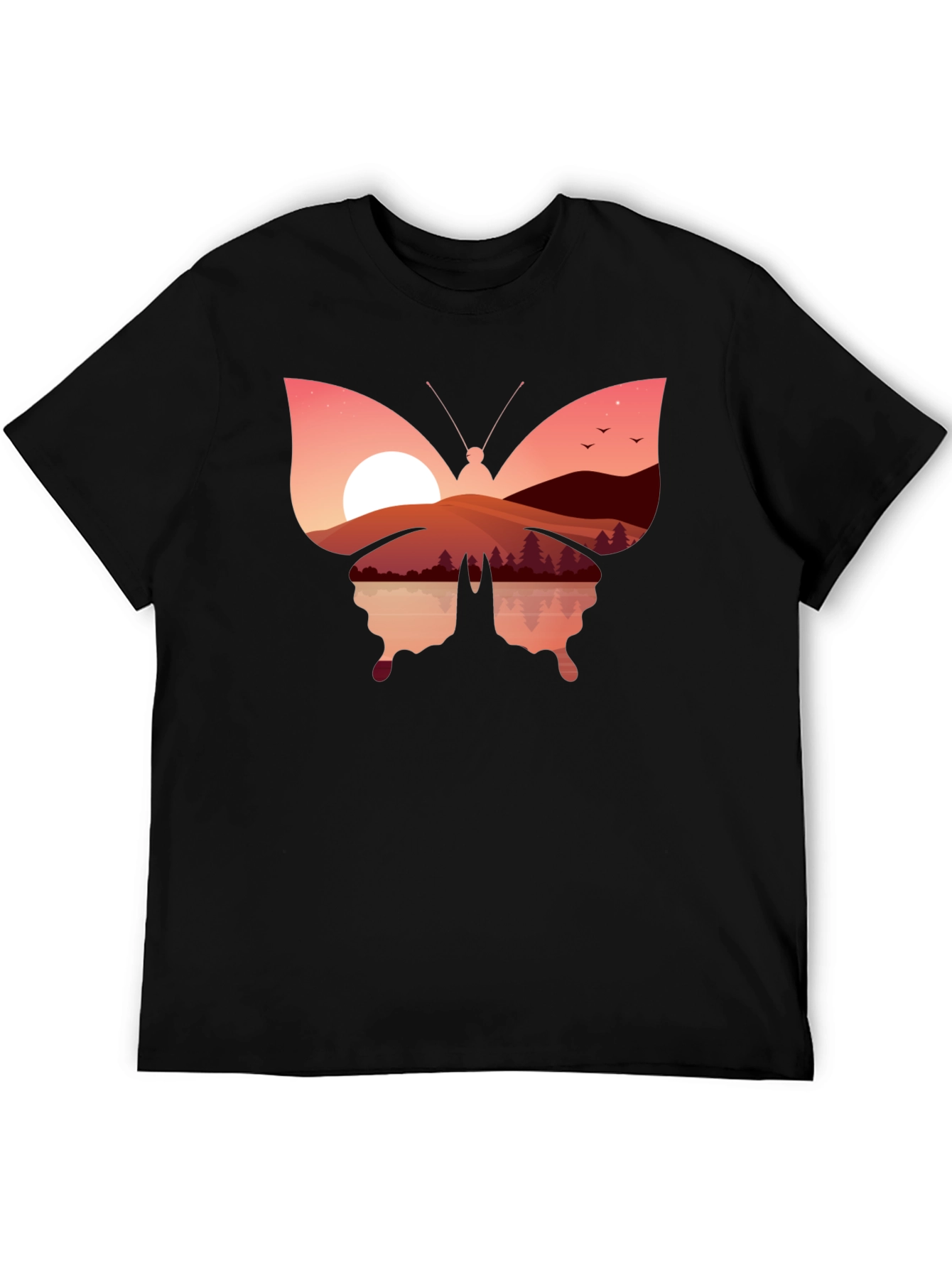 Sunset Butterfly Graphic T-Shirt