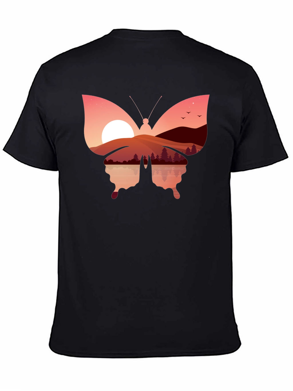 Sunset Butterfly Graphic T-Shirt