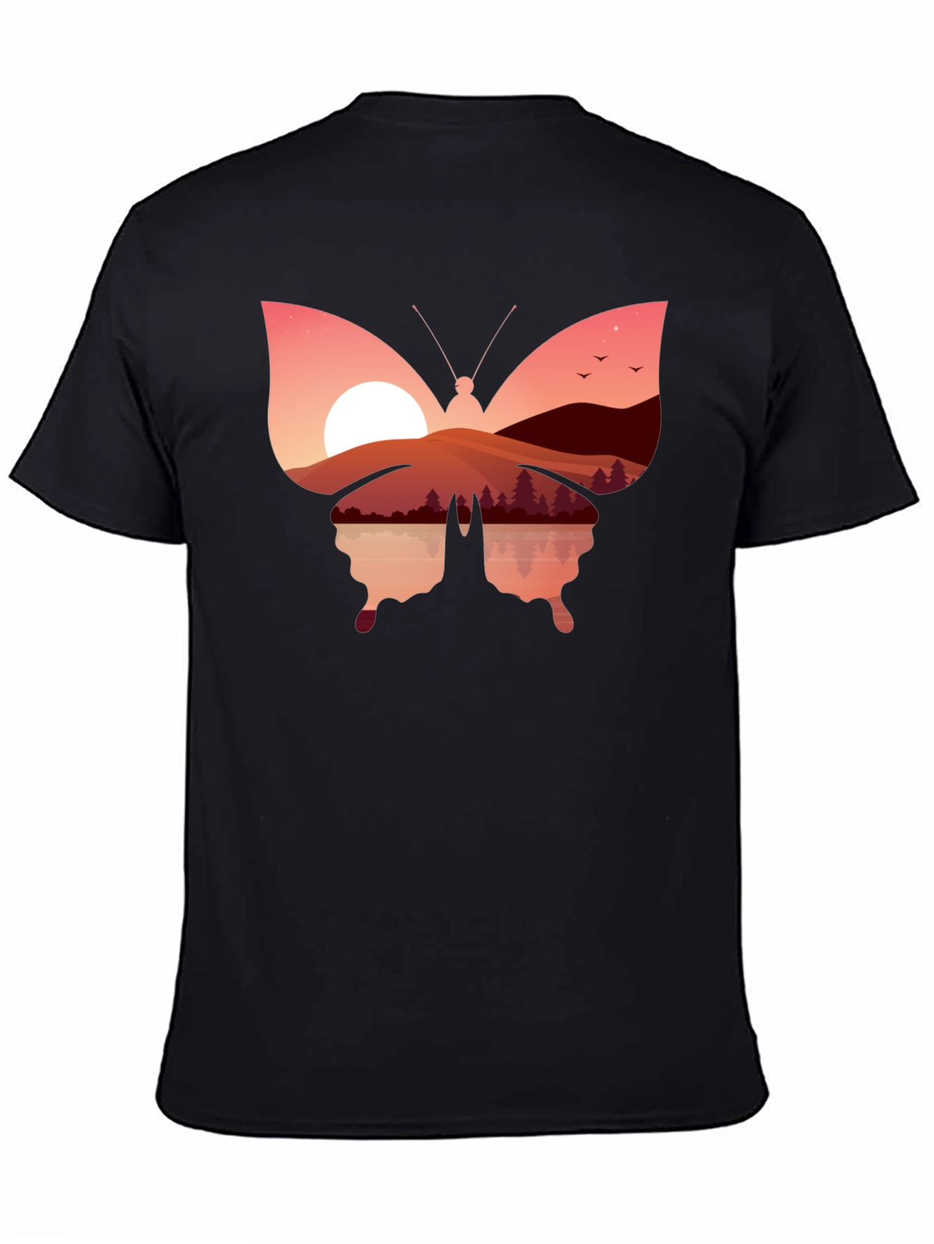 Sunset Butterfly Graphic T-Shirt