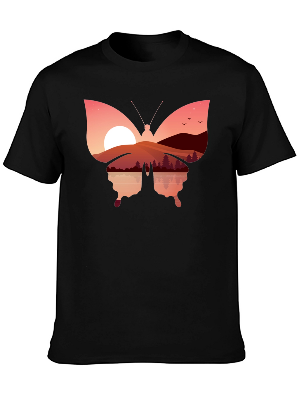 Sunset Butterfly Graphic T-Shirt