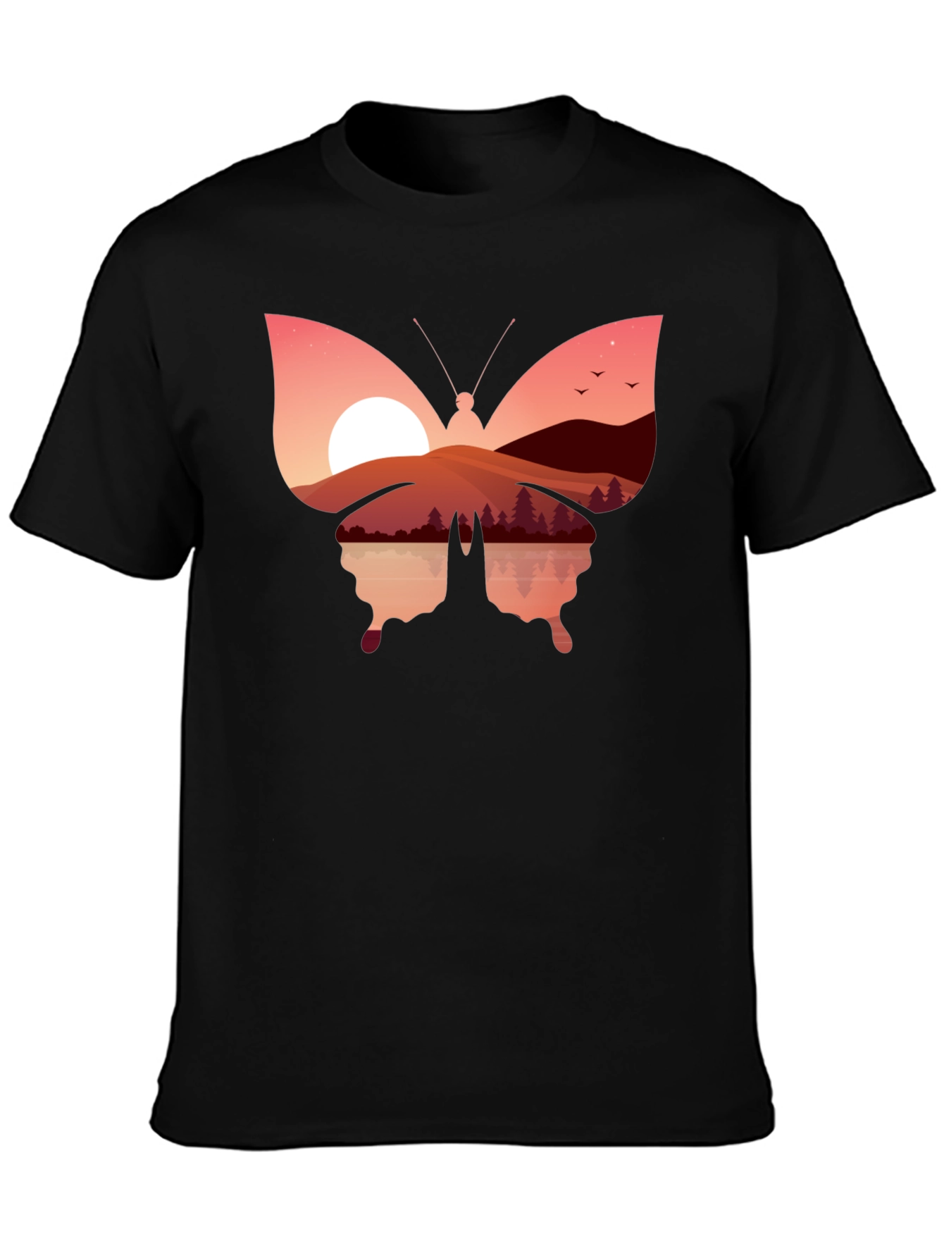 Sunset Butterfly Graphic T-Shirt