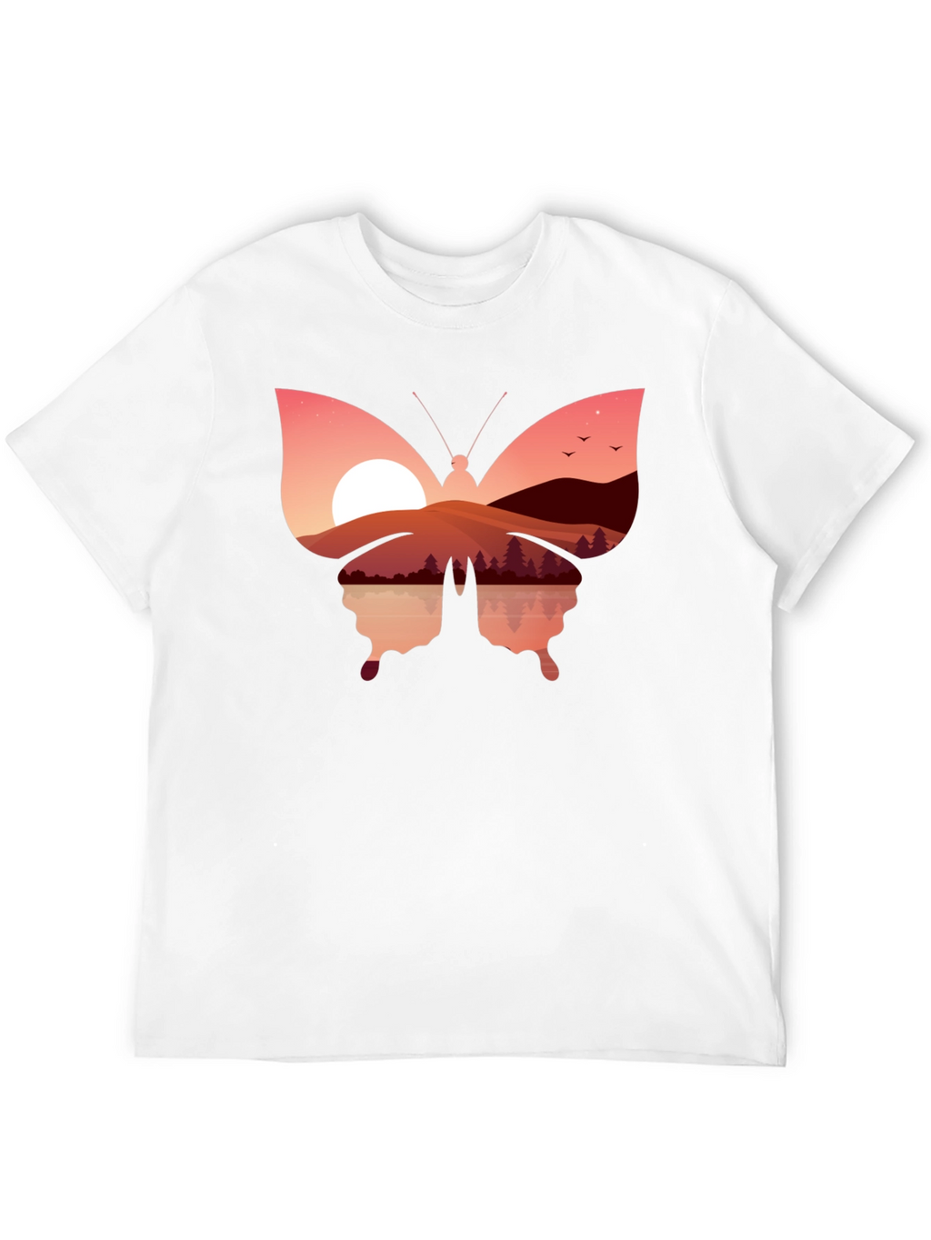 Sunset Butterfly Graphic T-Shirt