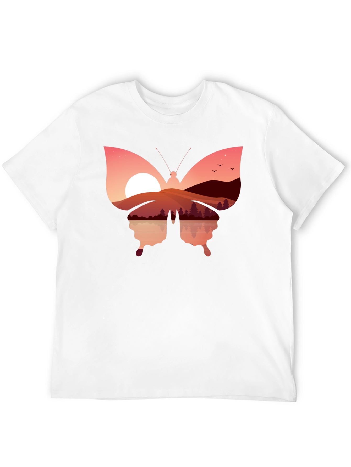 Sunset Butterfly Graphic T-Shirt