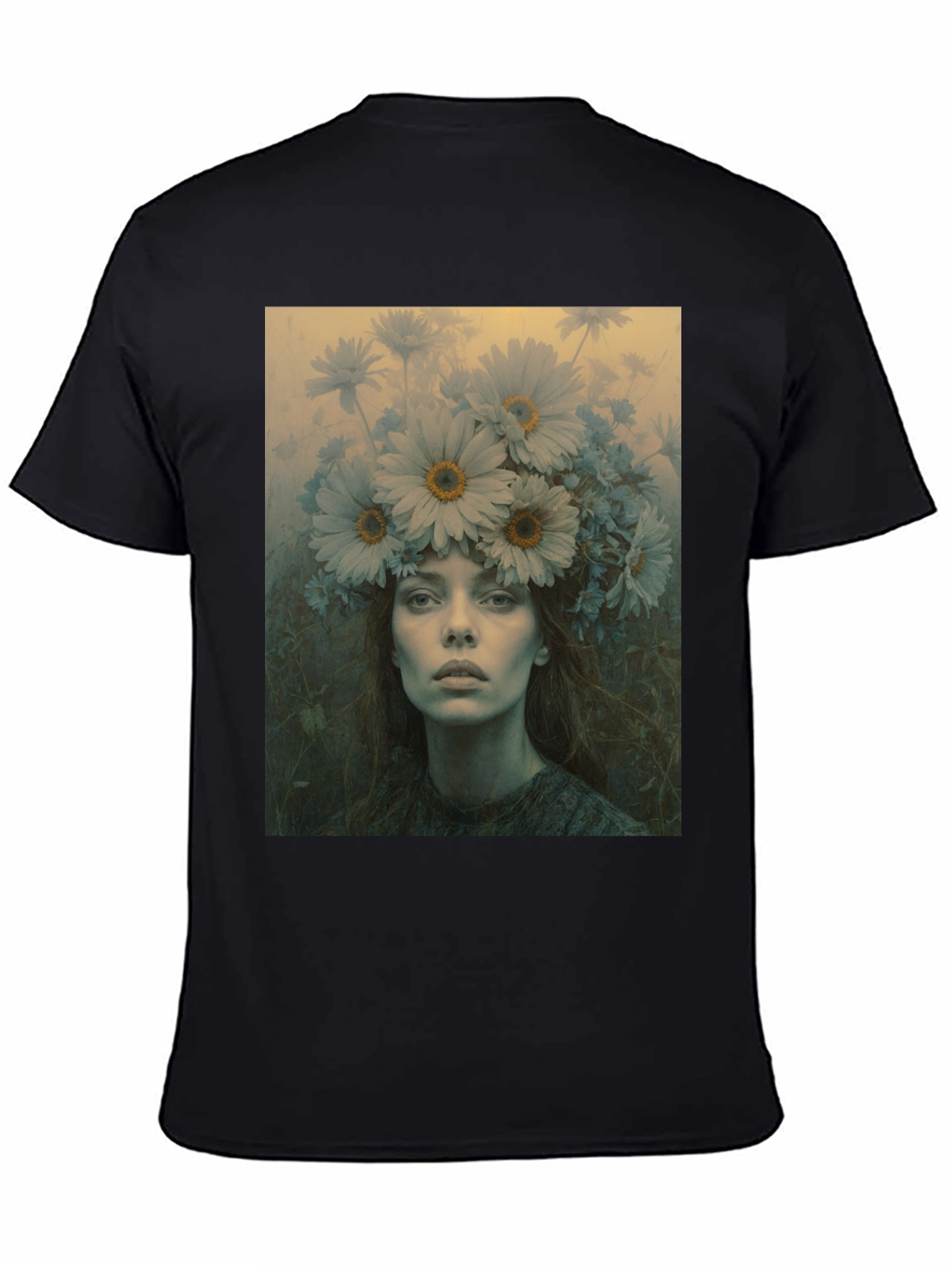 Floral Portrait Graphic Tee - Unisex Black T-Shirt