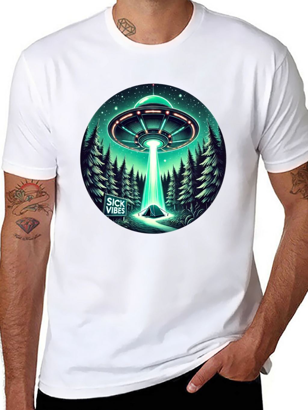 UFO Abduction T-Shirt - Sick Vibes Graphic Tee