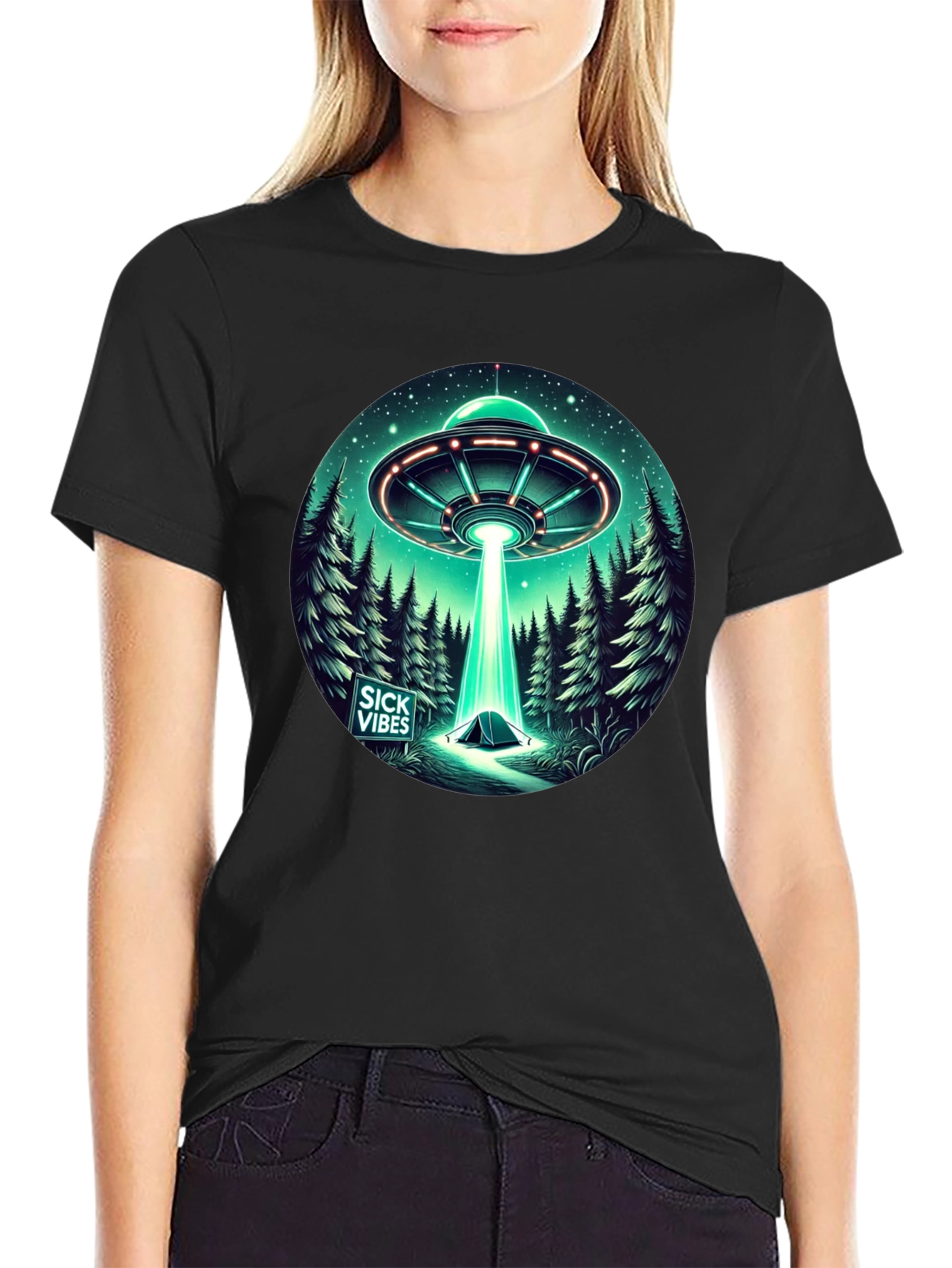 UFO Abduction T-Shirt - Sick Vibes Graphic Tee