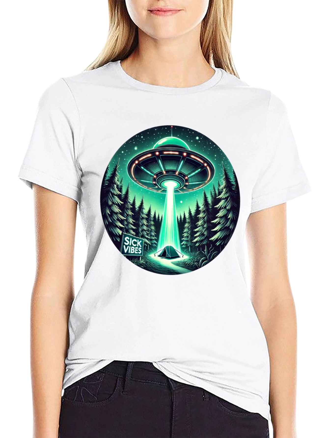 UFO Abduction T-Shirt - Sick Vibes Graphic Tee