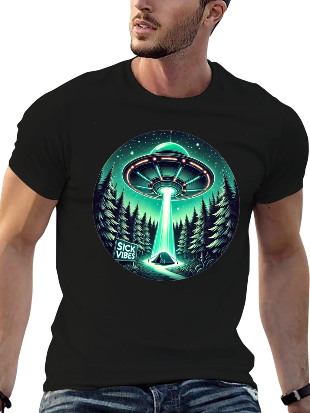 UFO Abduction T-Shirt - Sick Vibes Graphic Tee