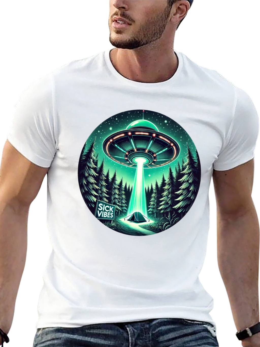 UFO Abduction T-Shirt - Sick Vibes Graphic Tee