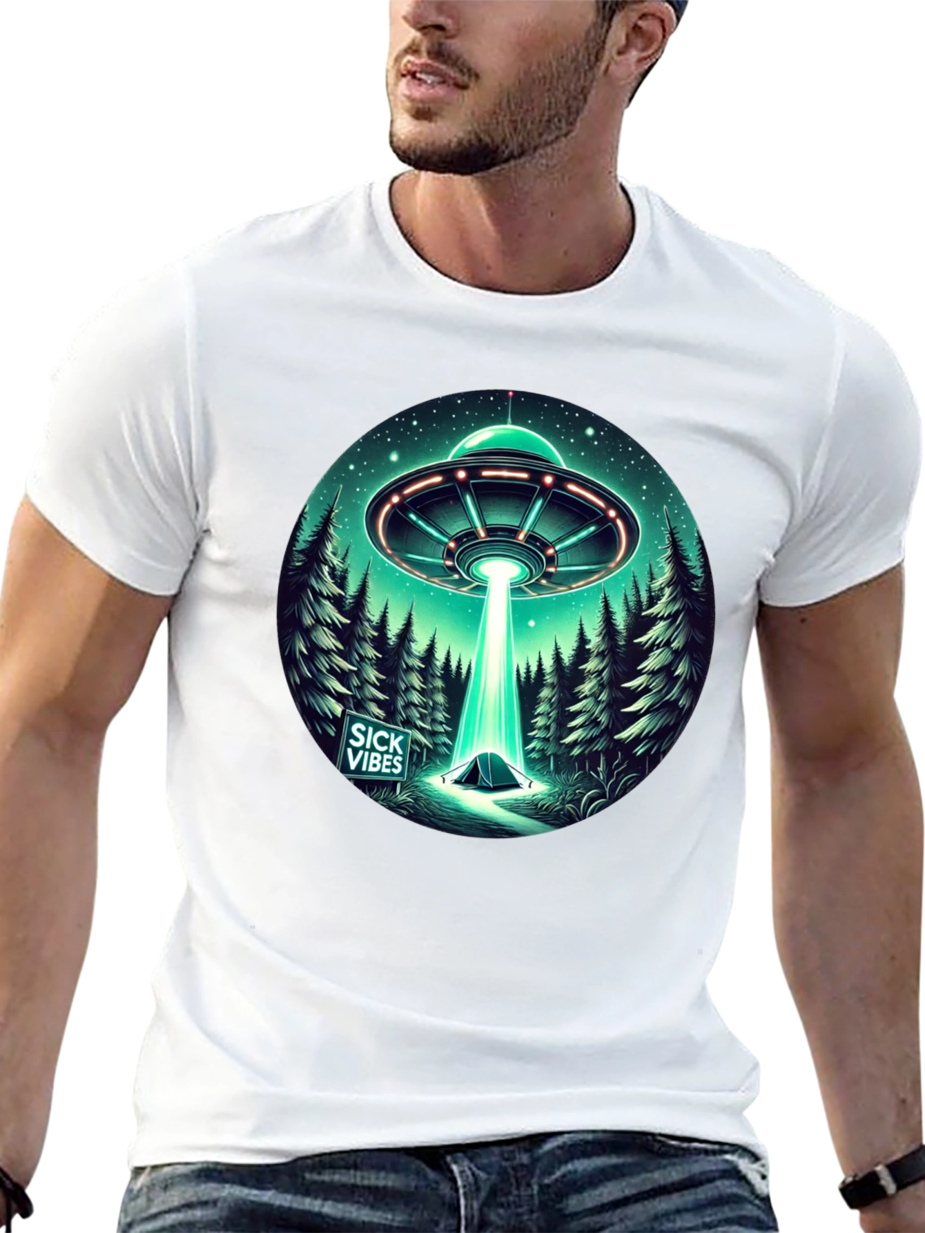 UFO Abduction T-Shirt - Sick Vibes Graphic Tee