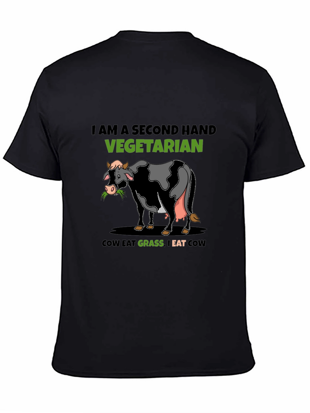 Second-Hand Vegetarian Graphic Tee - Eat Cow