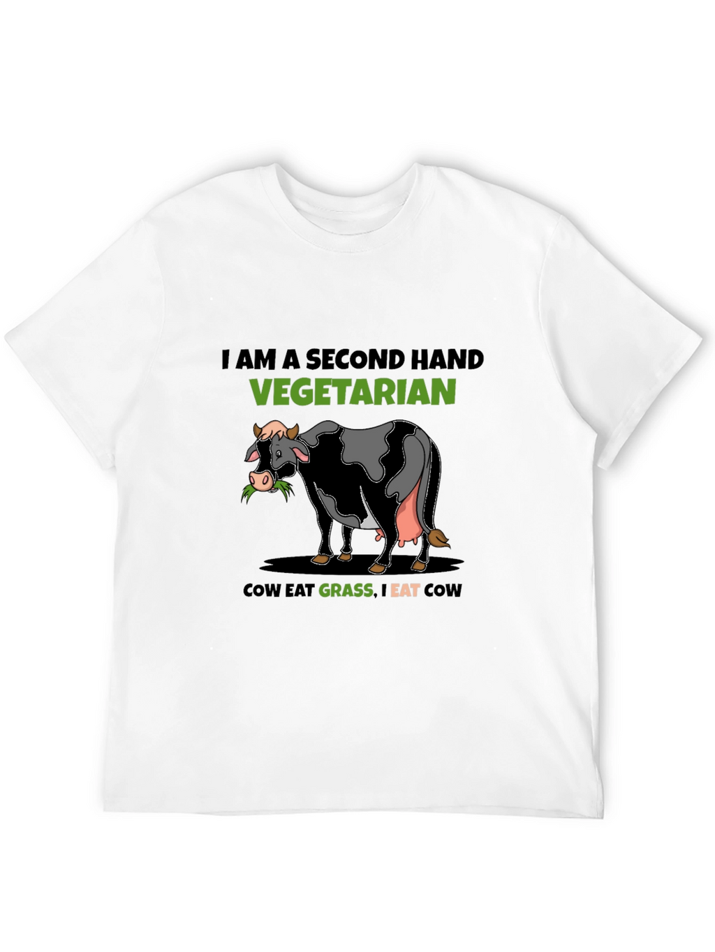 Second-Hand Vegetarian Graphic Tee - Eat Cow