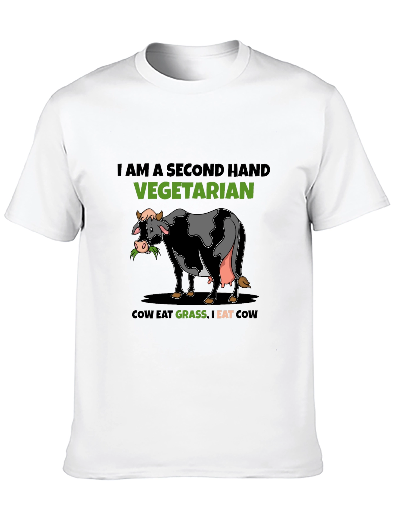 Second-Hand Vegetarian Graphic Tee - Eat Cow