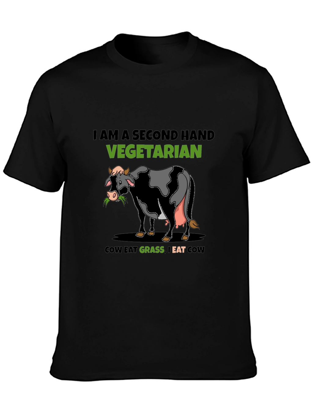 Second-Hand Vegetarian Graphic Tee - Eat Cow
