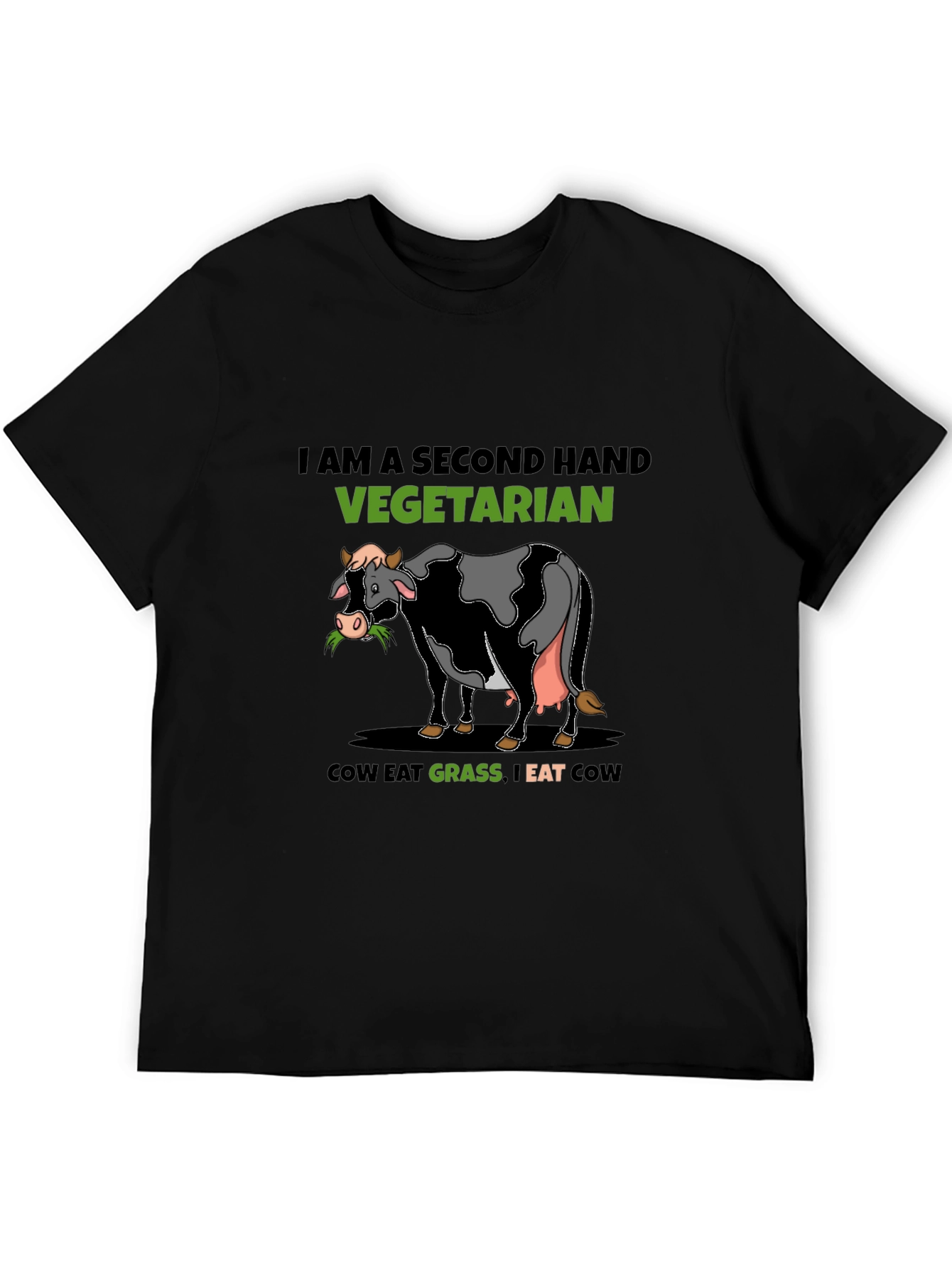 Second-Hand Vegetarian Graphic Tee - Eat Cow