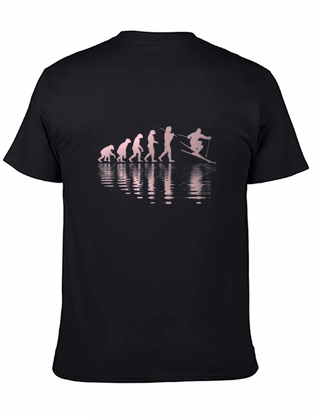 Evolution of Skiing Black T-Shirt
