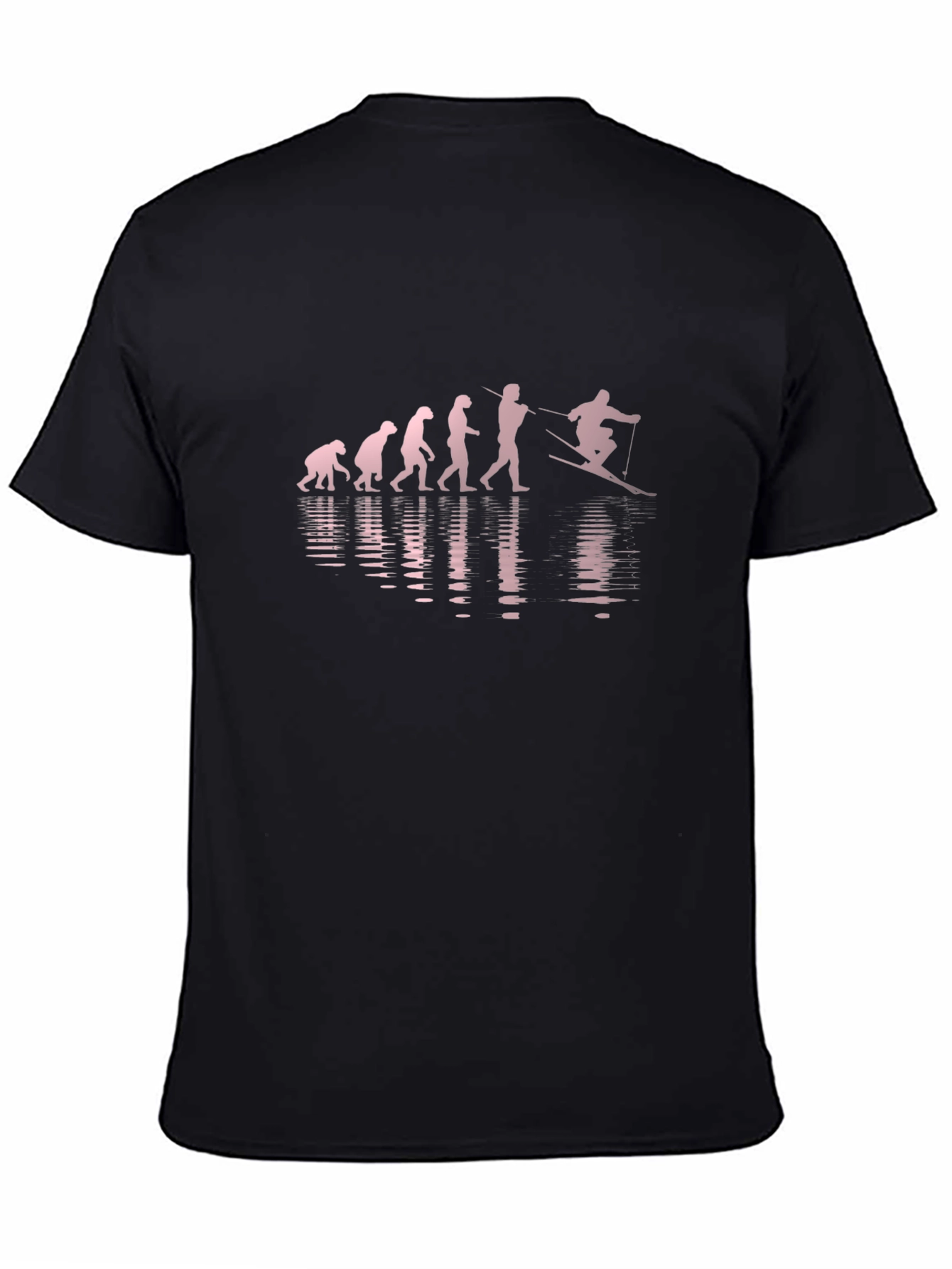 Evolution of Skiing Black T-Shirt