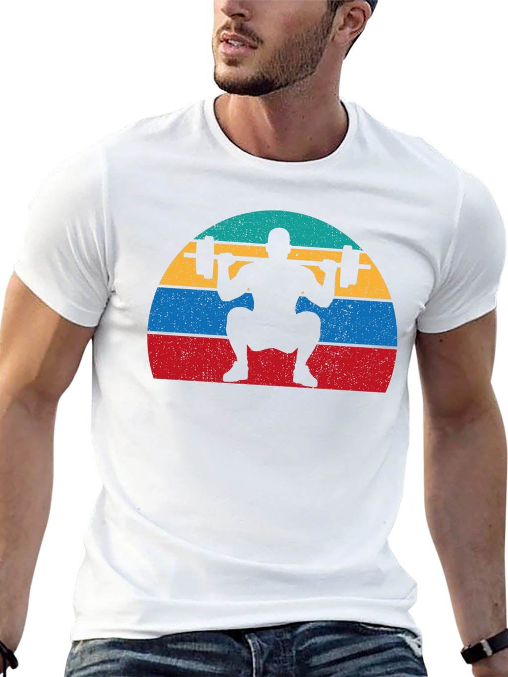 Retro Squat T-Shirt - Weightlifting Design