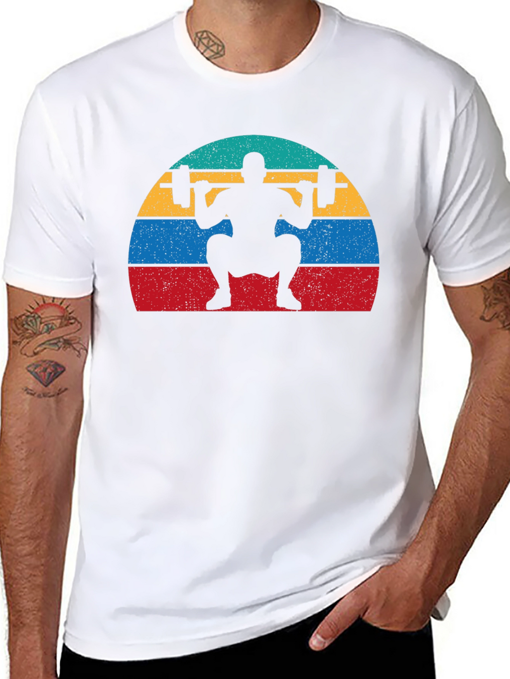 Retro Squat T-Shirt - Weightlifting Design