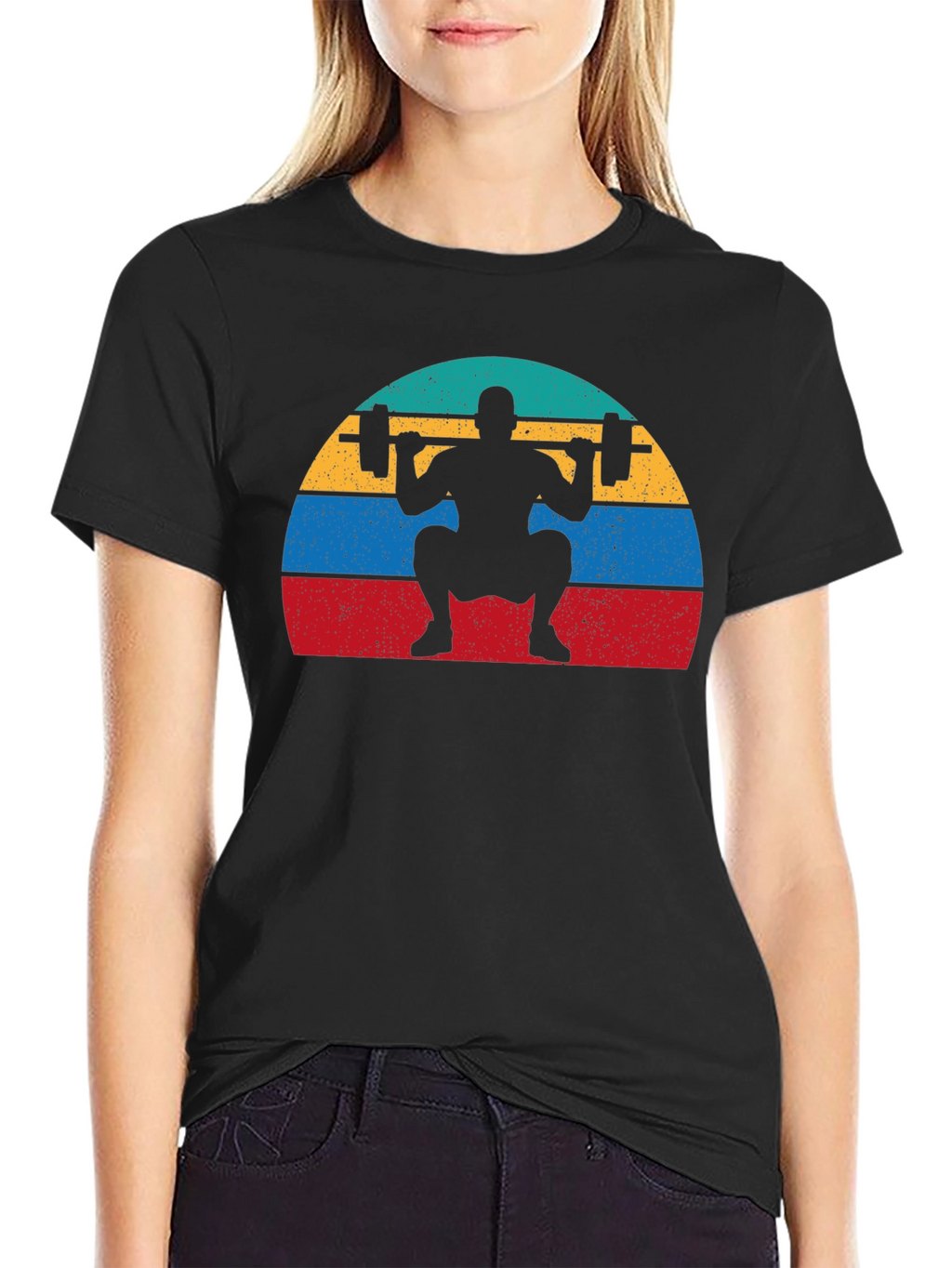 Retro Squat T-Shirt - Weightlifting Design