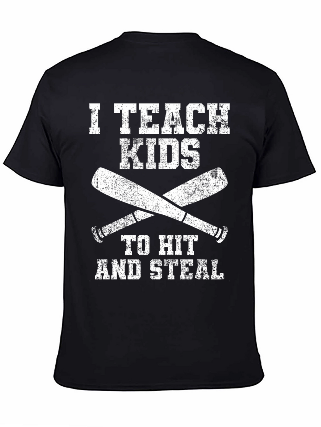 I Teach Kids to Hit and Steal Black T-Shirt