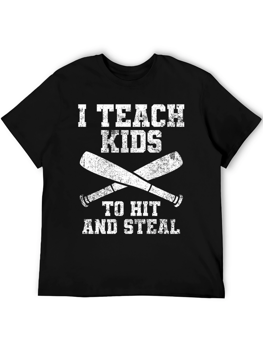 I Teach Kids to Hit and Steal Black T-Shirt