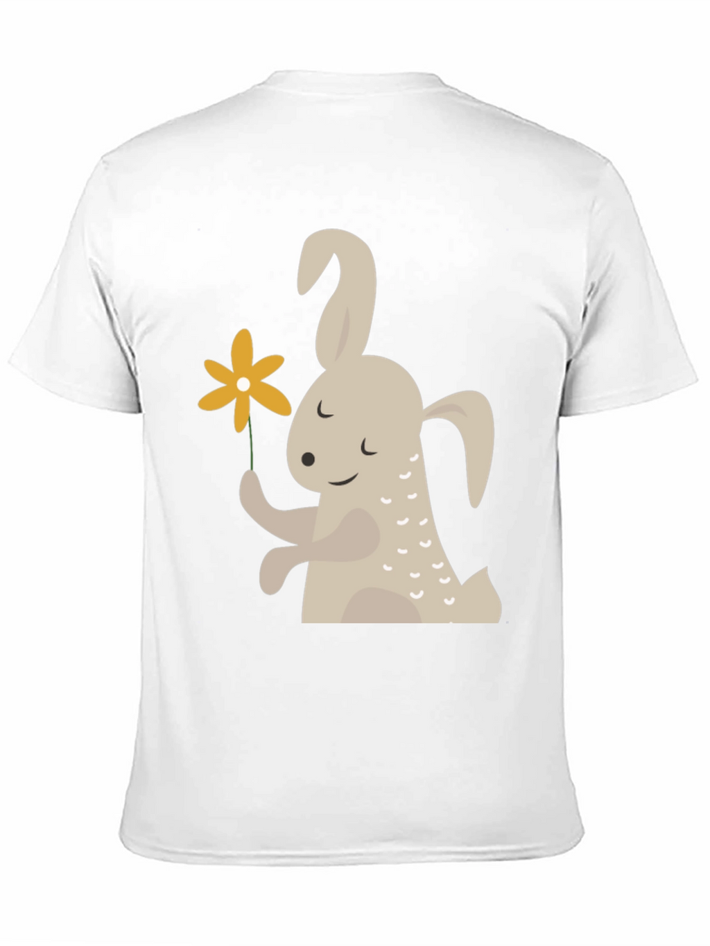 Cute Bunny Holding Flower Graphic T-Shirt