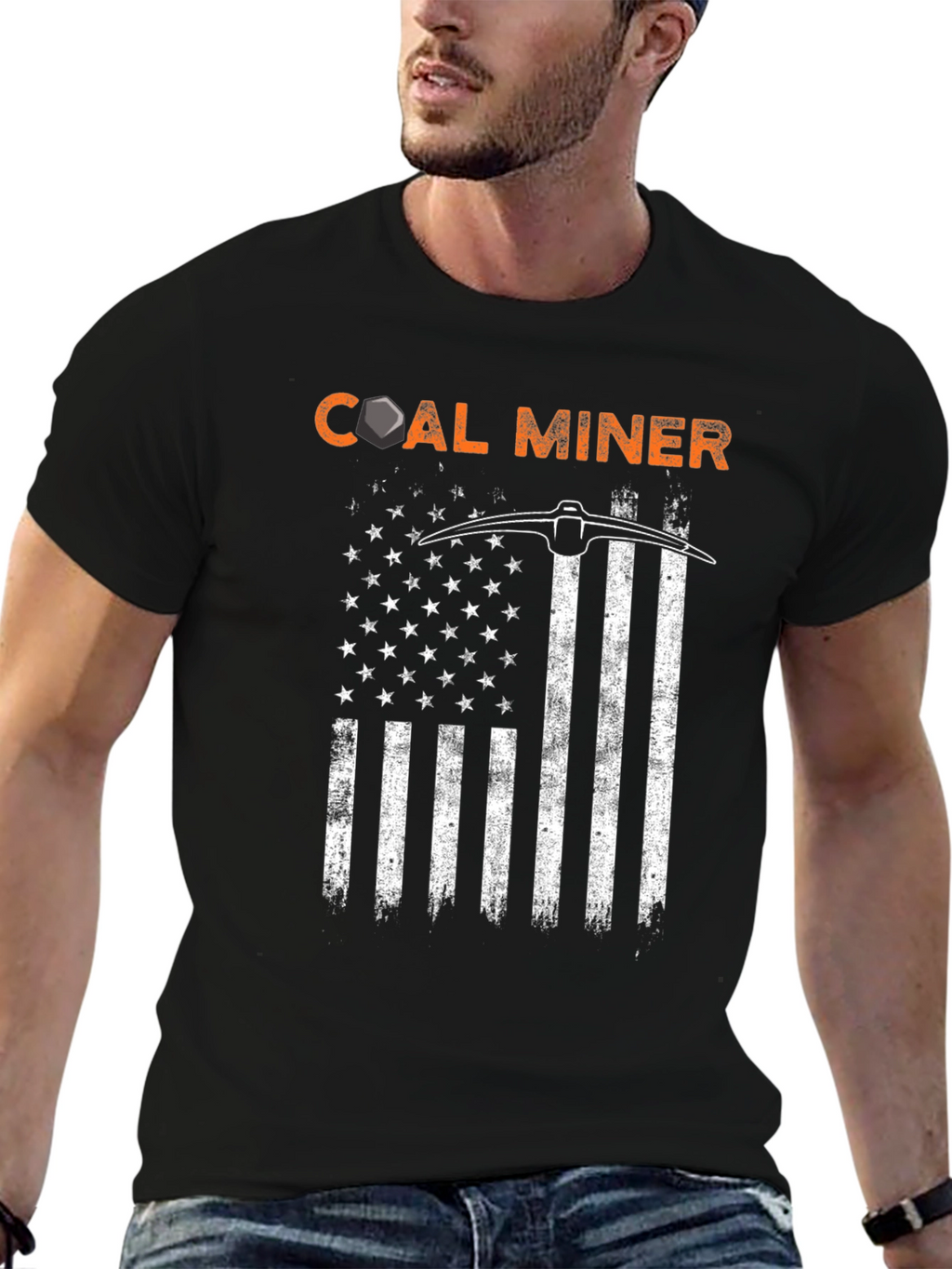 Coal Miner American Flag T-Shirt