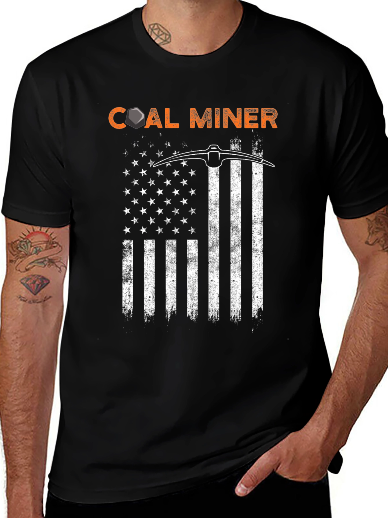 Coal Miner American Flag T-Shirt