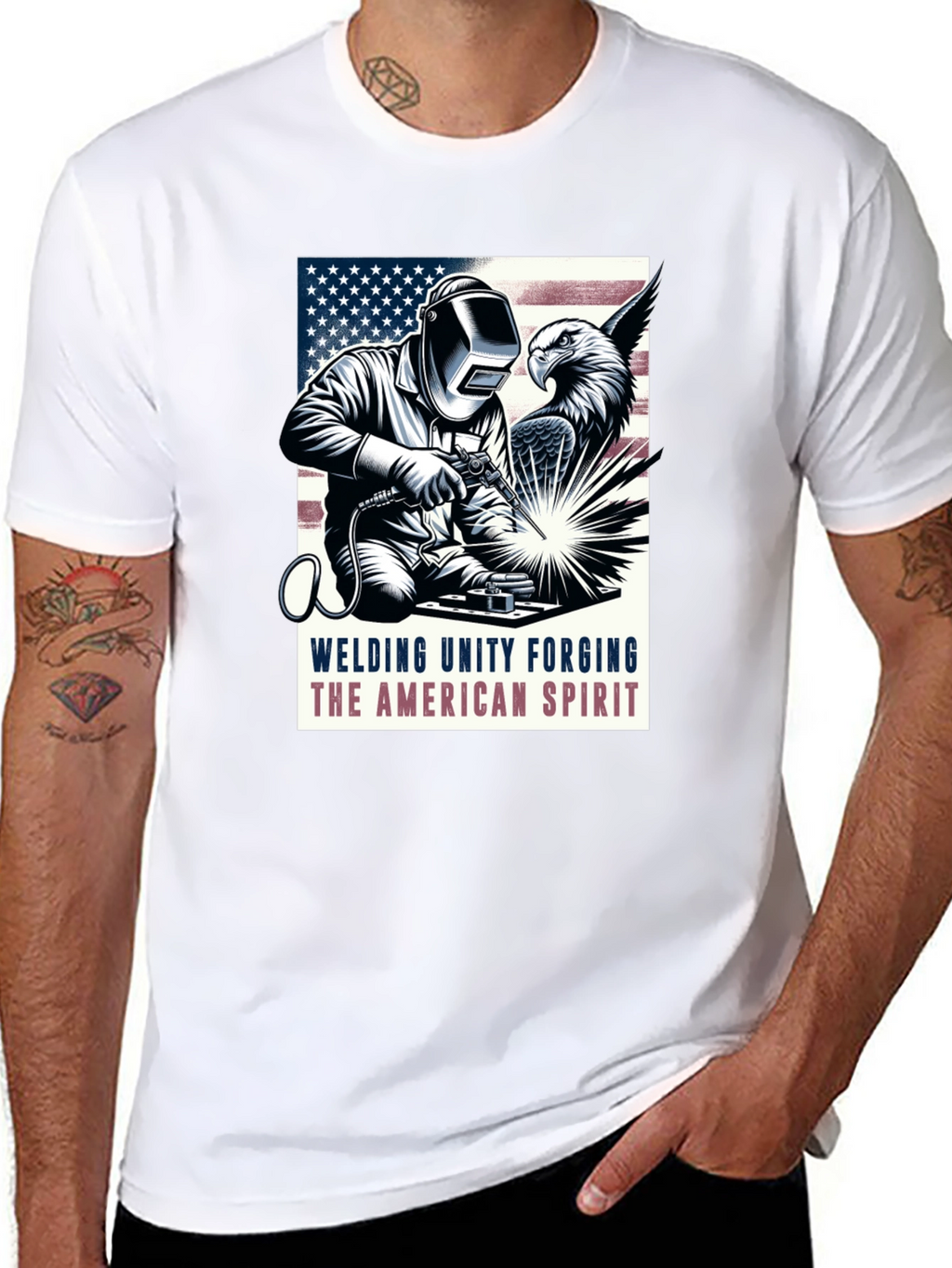 American Spirit Welder Graphic T-Shirt