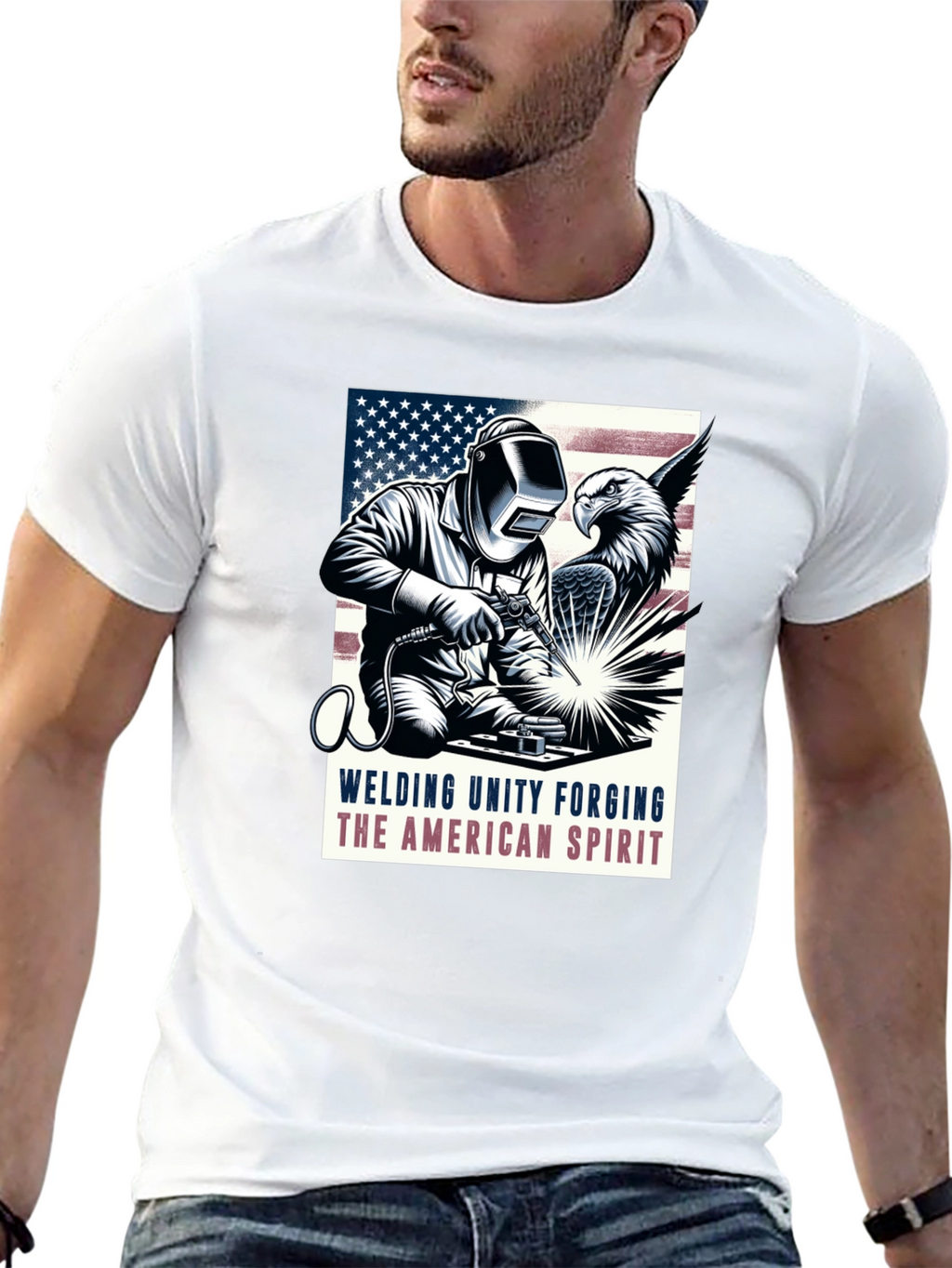American Spirit Welder Graphic T-Shirt