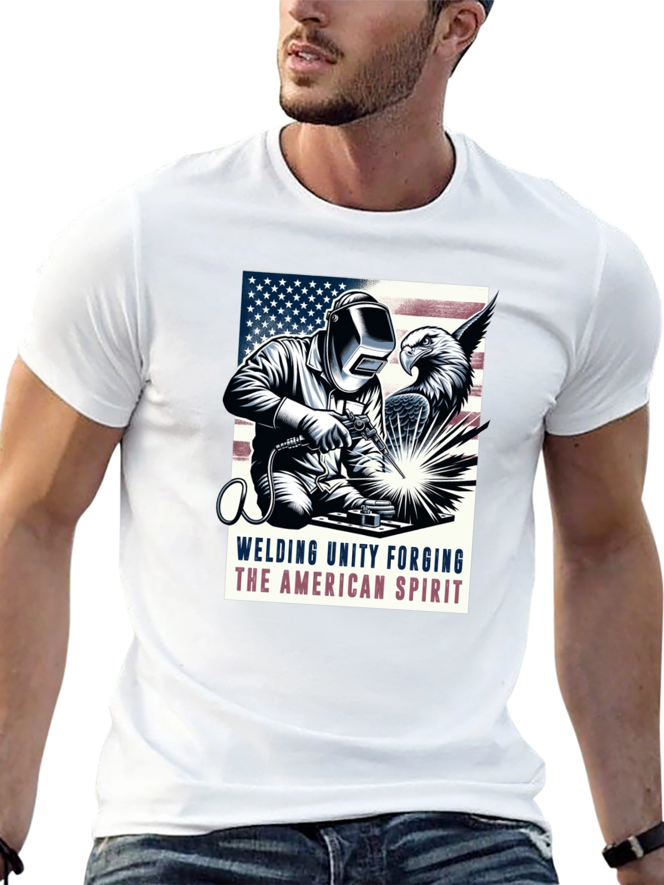 American Spirit Welder Graphic T-Shirt