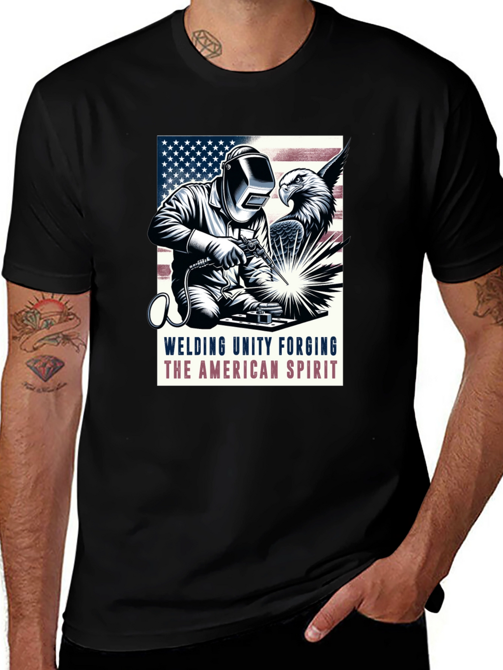 American Spirit Welder Graphic T-Shirt