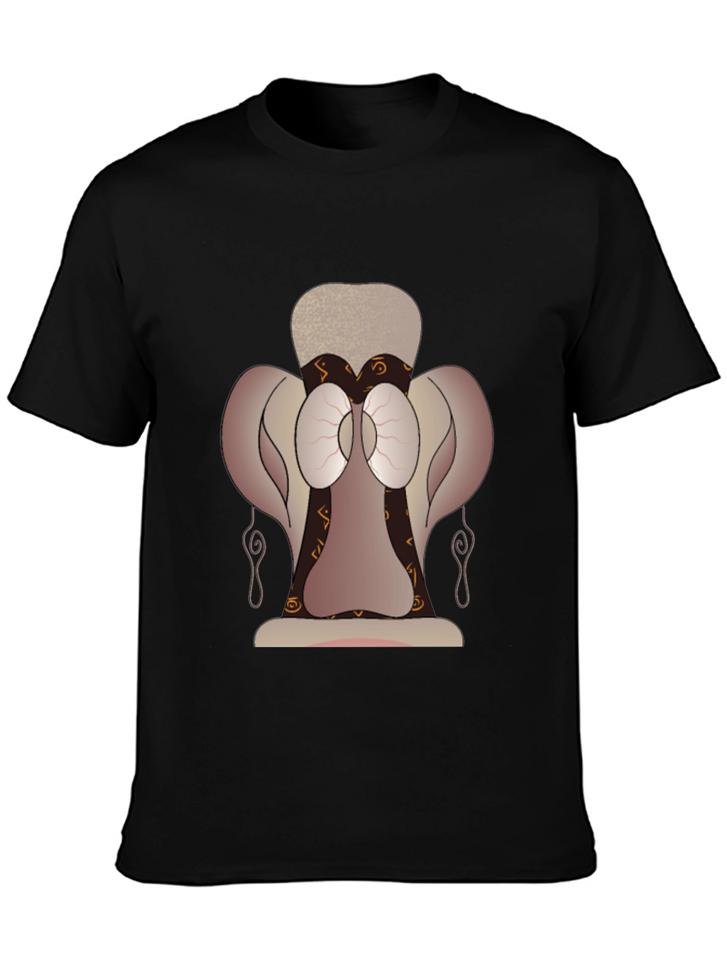 Unique Graphic Print Black T-Shirt