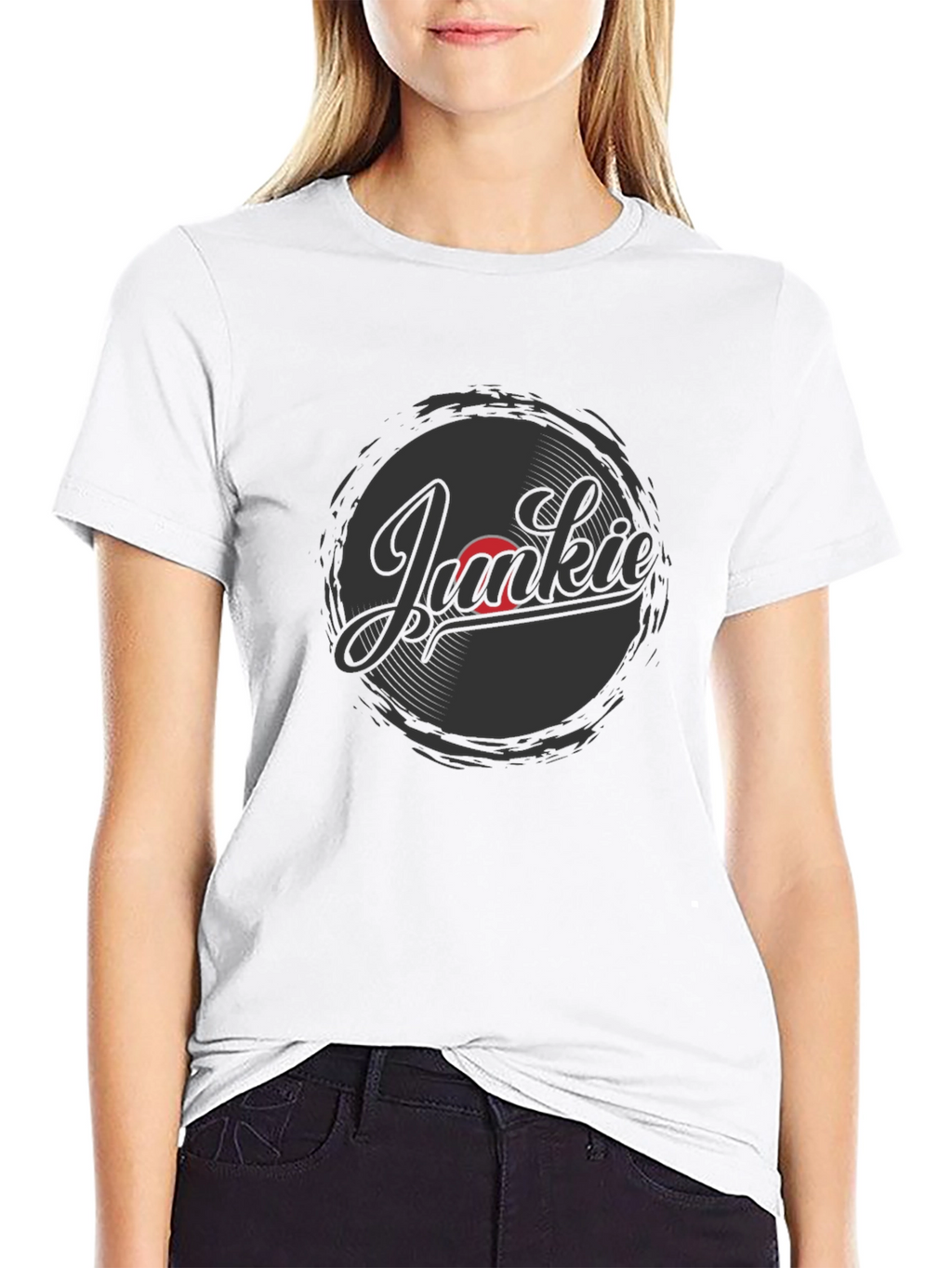 Vinyl Junkie Graphic T-Shirt - Music Lover Tee