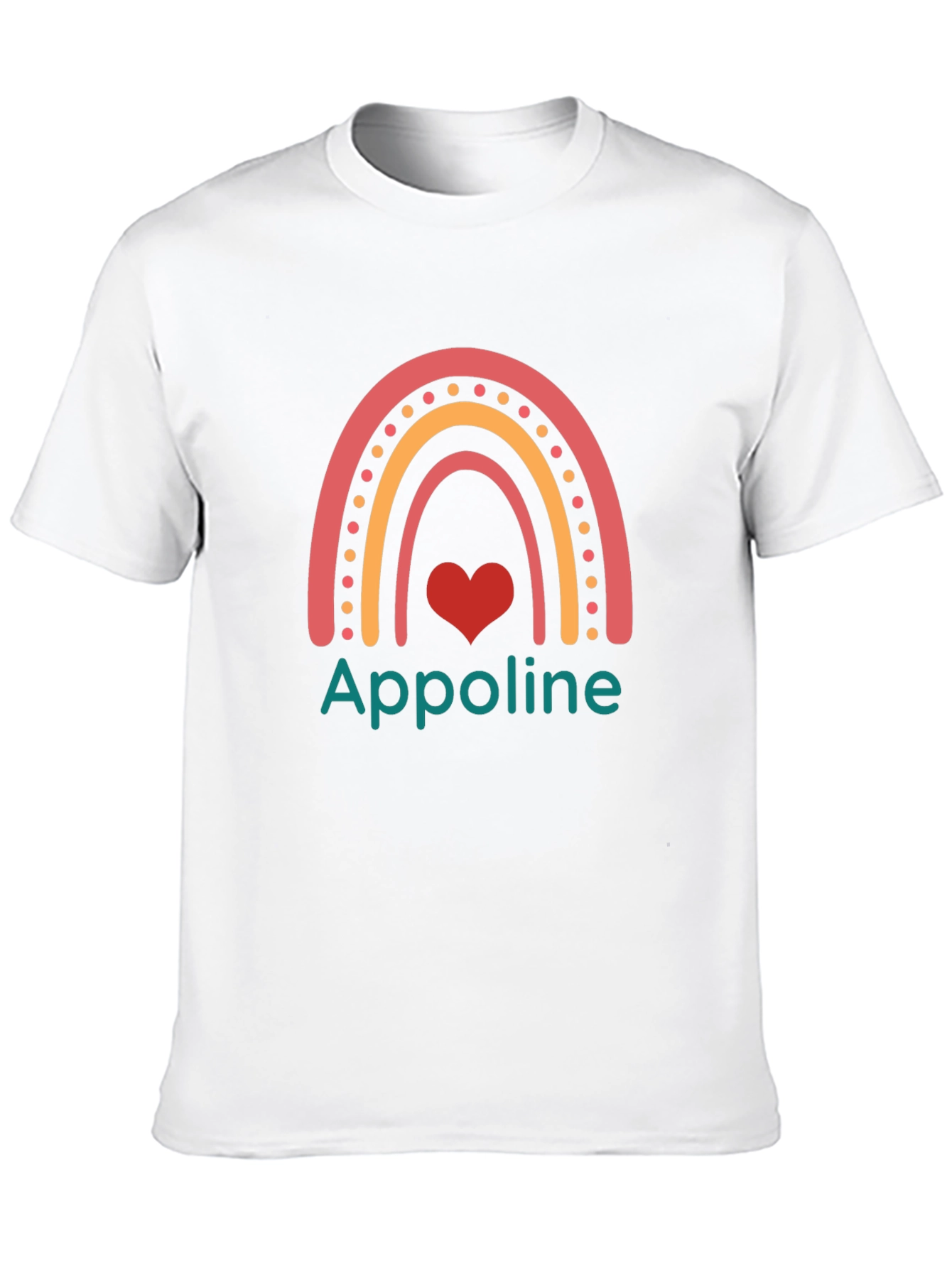Appoline Rainbow Heart T-Shirt - Trendy Graphic Tee