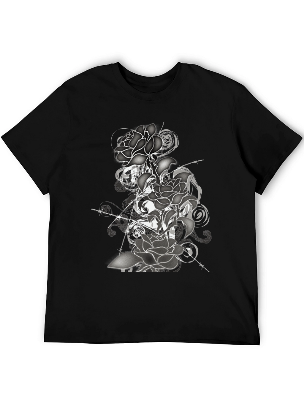 Black Rose Graphic Tee - Stylish Mens T-Shirt