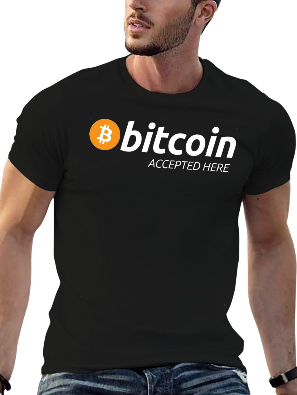 Bitcoin Accepted Here Black T-Shirt