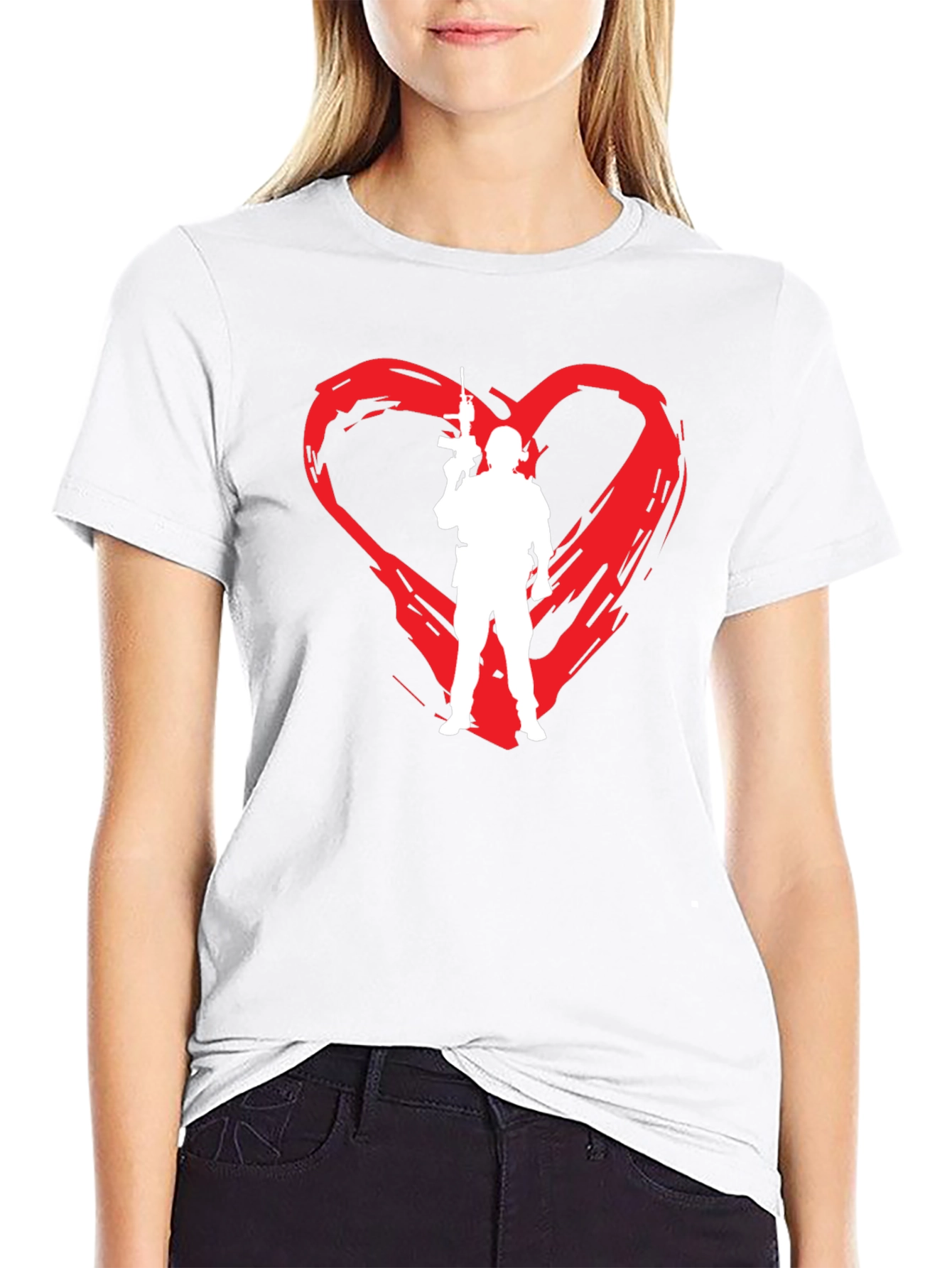 Armed Forces Heart Graphic Tee - Black