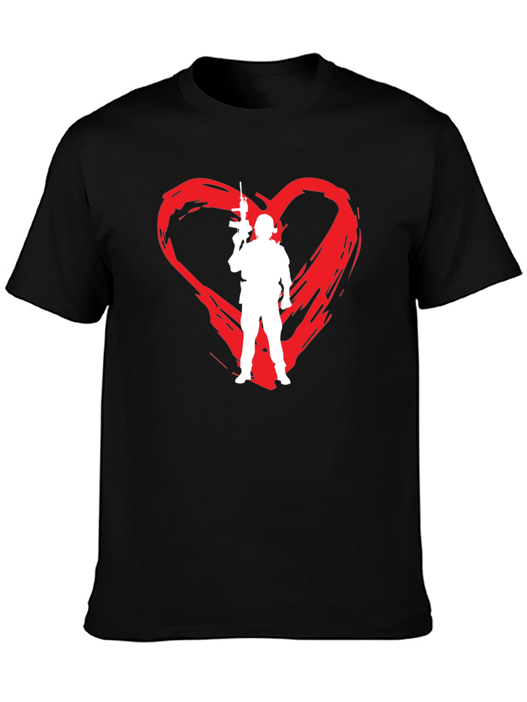 Armed Forces Heart Graphic Tee - Black