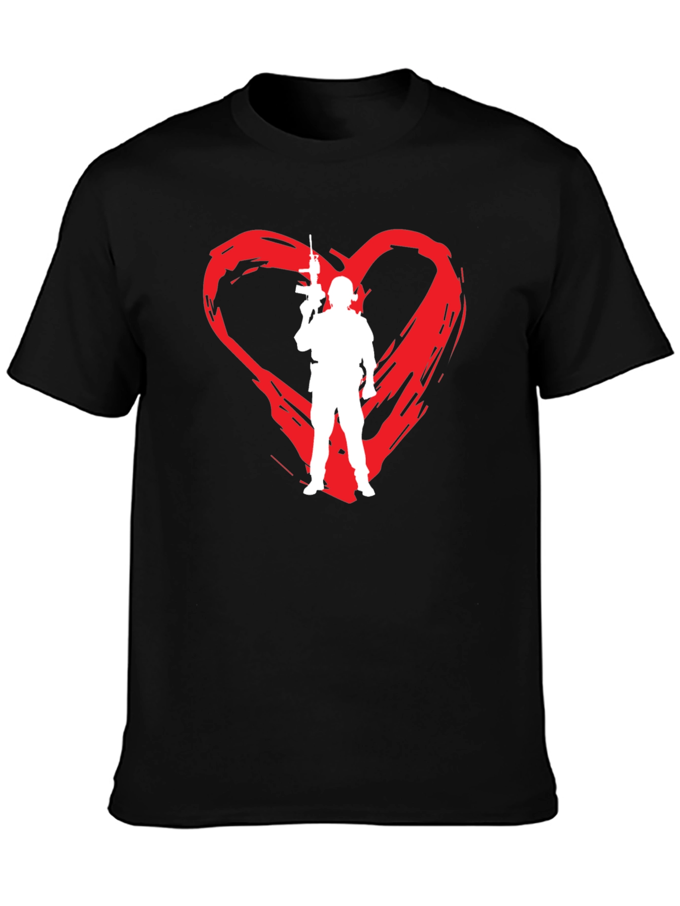 Armed Forces Heart Graphic Tee - Black