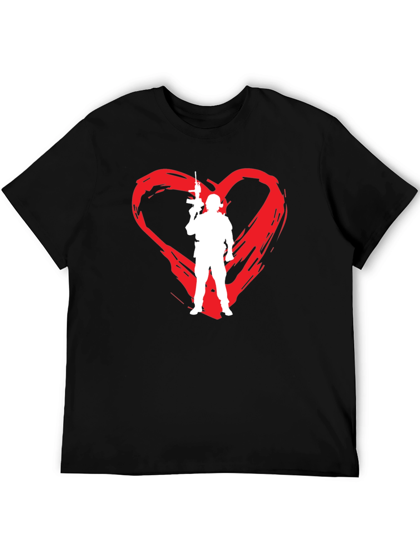Armed Forces Heart Graphic Tee - Black