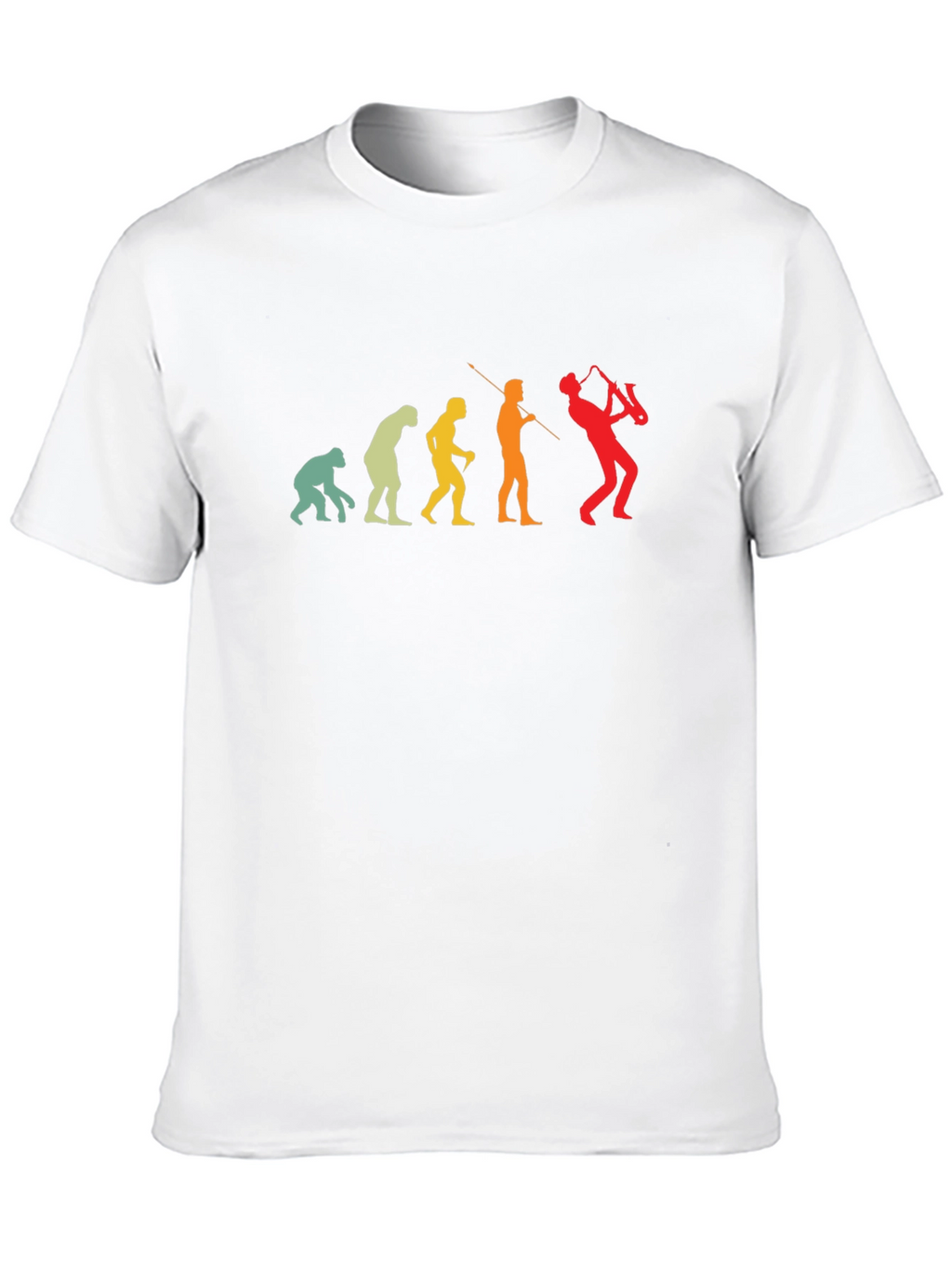 Evolution of Saxophone Player T-Shirt - Black Cotton Tee