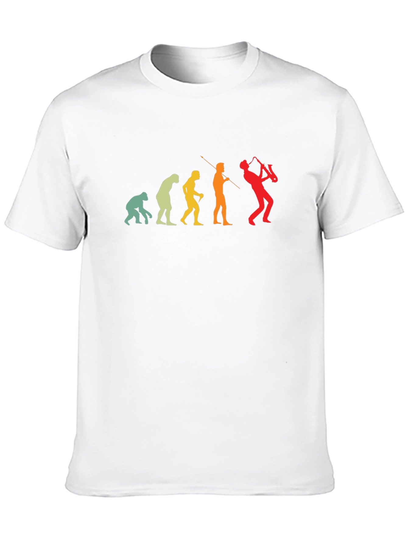 Evolution of Saxophone Player T-Shirt - Black Cotton Tee